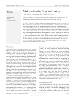 Building-in biosafety for synthetic biology