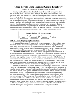 Three Keys to Using Learning Groups Effectively