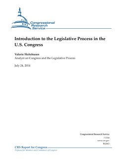 Introduction to the Legislative Process in the U.S. Congress