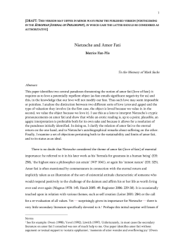 Nietzsche and Amor Fati