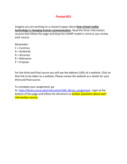 Packet #23 Imagine you are working on a research paper about how