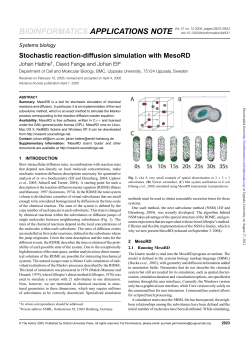 Stochastic reaction-diffusion simulation with MesoRD