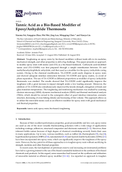 Tannic Acid as a Bio-Based Modifier of Epoxy/Anhydride Thermosets