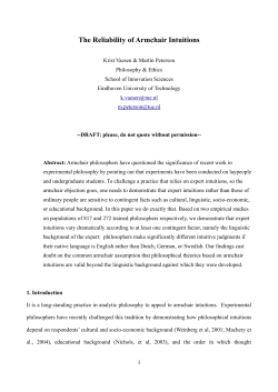 The Reliability of Armchair Intuitions