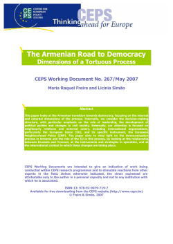 The Armenian Road to Democracy - Archive of European Integration