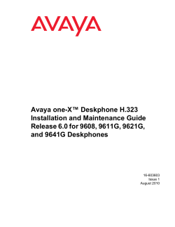 Avaya One-X&trade; Deskphone H.323 Installation And