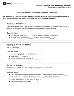 Technique: Paraphrase Technique: Check for Meaning Technique