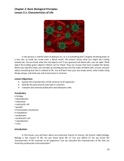Chapter 2: Basic Biological Principles Lesson 2.1: Characteristics of