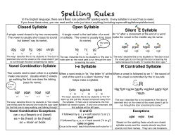 Syllable Patterns - Leon County Schools