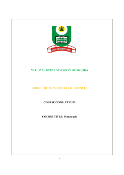 CTH 212 - National Open University of Nigeria