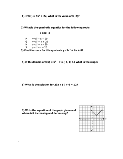 1) If f(x) = 5x ​2​ + 2x, what is the value of f(2)? 2) What is the