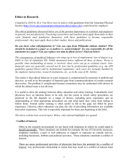 Ethics in Research - Department of Physics and Materials Science
