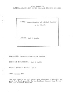 Ethnonationalism and Political Stability in the USSR