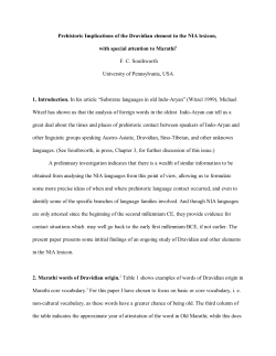 Prehistoric Implications of the Dravidian element in the NIA lexicon