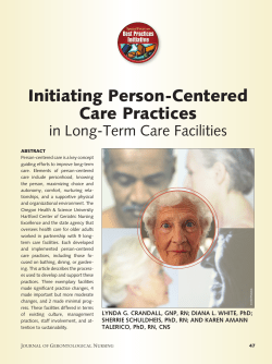 Initiating Person-centered care Practices