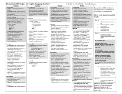 Instructional Strategies for English Language Learners
