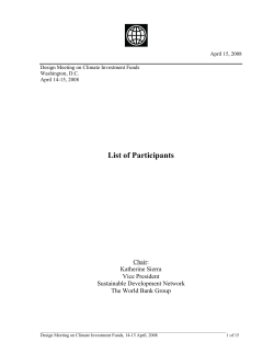 World Bank Letterhead - Climate Investment Funds