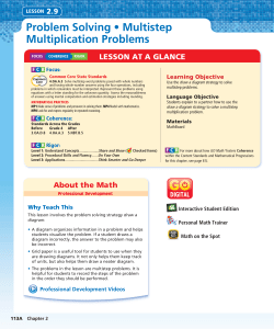 Problem Solving • Multistep Multiplication Problems