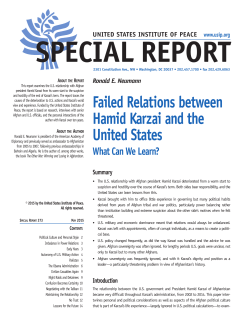 Failed Relations between Hamid Karzai and the United States
