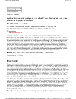 Arrival timing and seasonal reproductive performance in a long