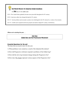 US/World History II: Enduring Understandings Unit One Gilded Age