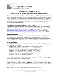 Individual Sports: Bowling/Golf, One Semester