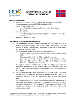summary information on probation in norway