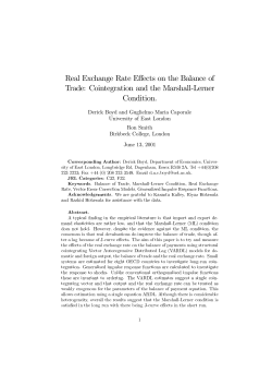 Real Exchange Rate Effects on the Balance of Trade