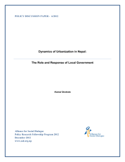 Dynamics of Urbanization in Nepal: The Role and Response of