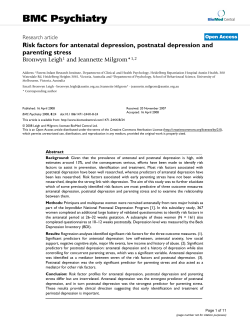 Risk factors for antenatal depression, postnatal