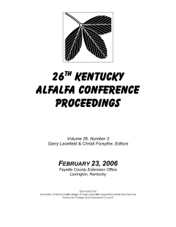 26th Kentucky Alfalfa Conference Proceedings