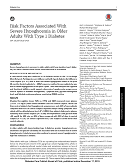 Risk Factors Associated With Severe Hypoglycemia