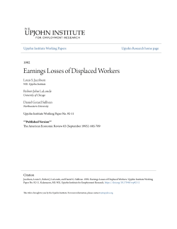 Earnings Losses of Displaced Workers - Upjohn Research