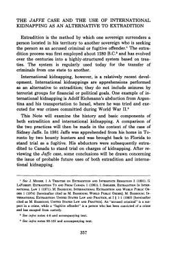 The Jaffe Case and the Use of International Kidnapping