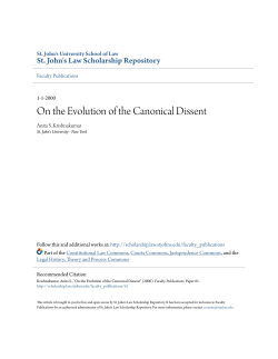 On the Evolution of the Canonical Dissent