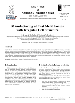 Manufacturing of Cast Metal Foams with Irregular Cell Structure