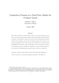 Competitive Pressure in a Fixed Price Market for Credence Goods