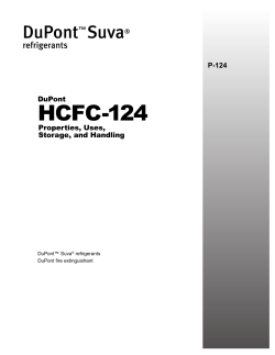 DuPont HCFC-124 Properties, Uses, Storage, and Handling