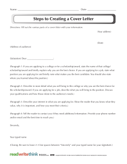 Steps to Creating a Cover Letter