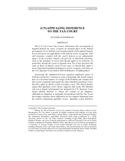 (Un)Appealing Deference to the Tax Court