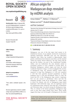 African origin for Madagascan dogs revealed by mtDNA analysis