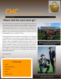 Lent 2016 newsletter