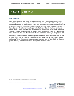 Grade 11 Module 3, Unit 1, Lesson 3