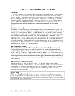 CHAPTER 1: LIMITS, ALTERNATIVES, AND CHOICES - jb