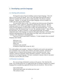 1. Developing a precise language