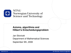 Axioms, algorithms and Hilbert`s Entscheidungsproblem