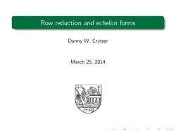 Row reduction and echelon forms
