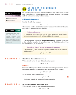 Arithmetic Sequences and Series