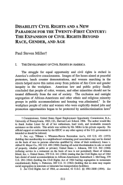 Disability Civil Rights and a New Paradigm for the