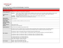Oracle Solaris Cluster 3.X support